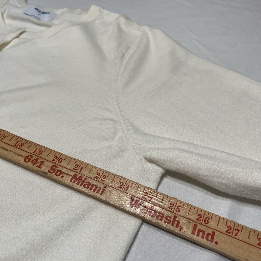 Old Navy So Soft Lite Cropped Cardigan Sweater Button Front Ivory Womens XXL - Picture 3 of 7